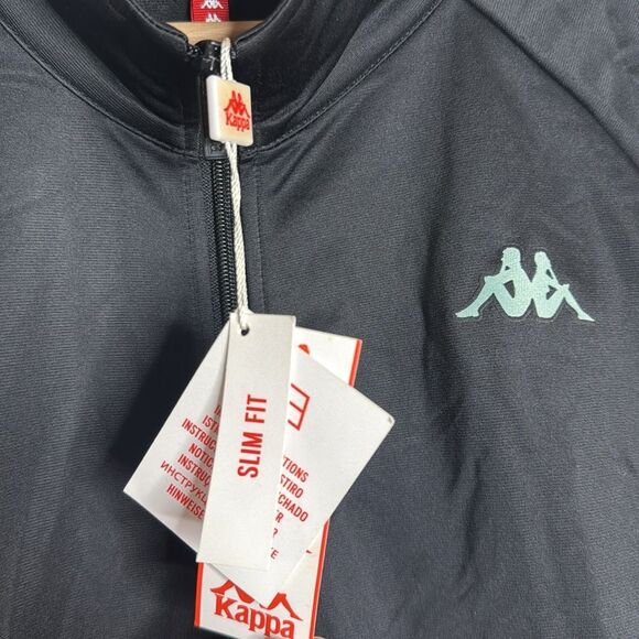 Kappa Men 222 Bandana Mercury Tracksuit jacket and pants black sage green XXL - Picture 7 of 15